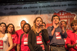 Beatriz Cerqueira com os integrantes da chapa da CUT/MG eleita para a gest