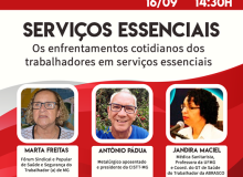 CUT/MG promove debate sobre trabalhadoras e trababalhadores em serviços essenciais