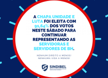 Chapa 1 vence eleição do Sindibel com 91,64% dos votos