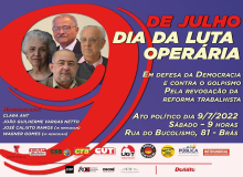 Ato pelo Dia da Luta Operária pedirá revogação da reforma trabalhista