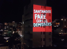 Santander: Projeções em BH denunciam irresponsabilidade durante Pandemia