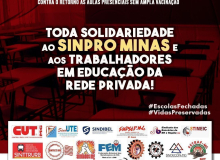 CUT/MG se solidariza com o Sinpro Minas, educadoras e educadores do setor privado