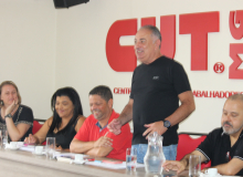 Plenária de Sindicatos CUTistas com o presidente da CUT, Sérgio Nobre, e o vice, Vagner Freitas - Fotos Rogério Hilário